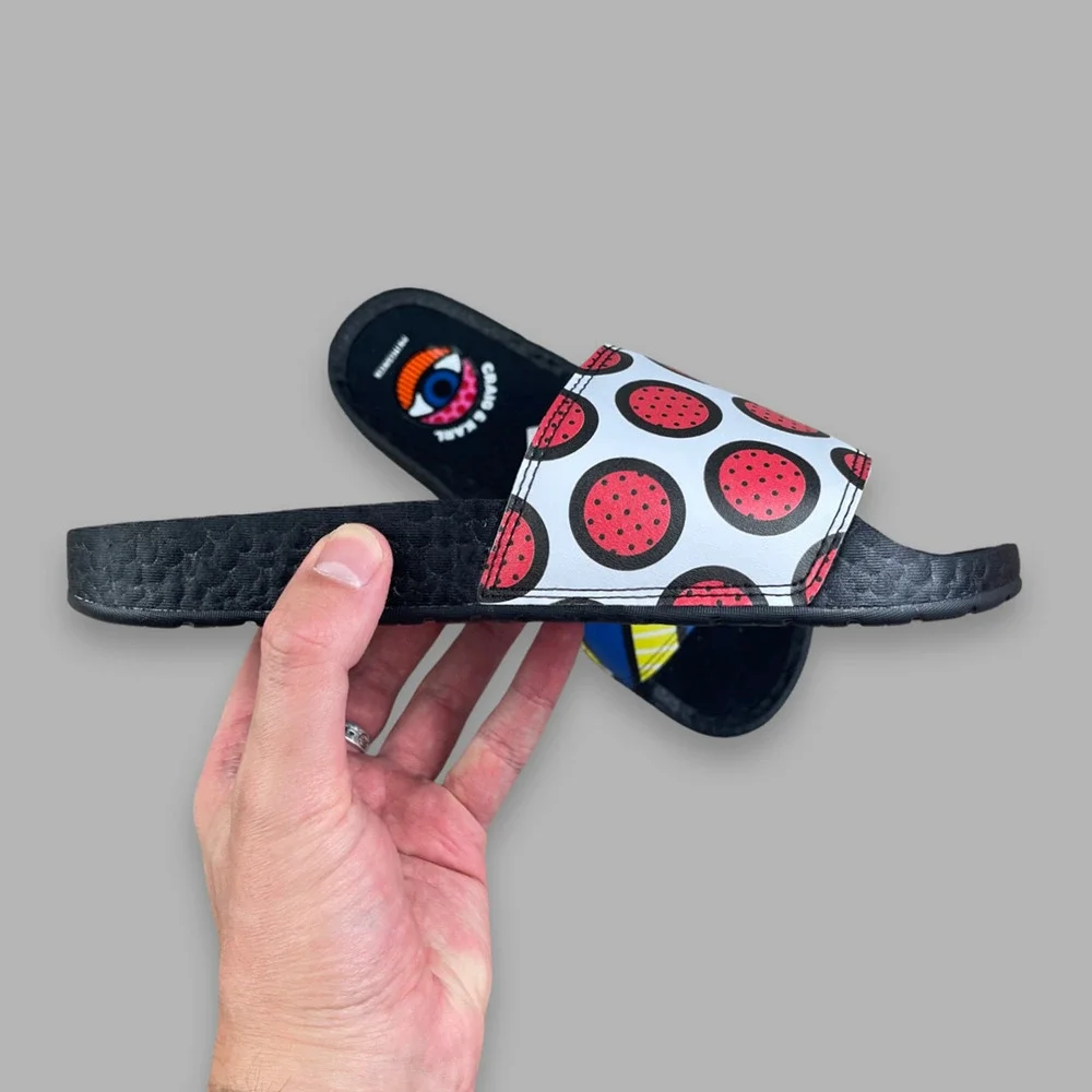 adidas Adilette Boost Slides Mens 8 Black Red NWT GY5351